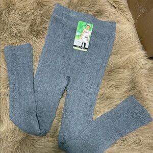 Gray Cable Knit Leggings